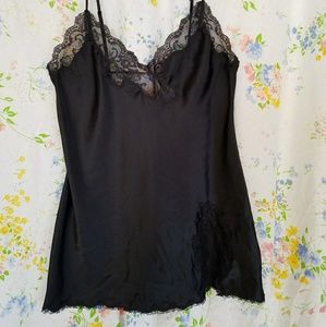 Victoria's Secret black satin slip